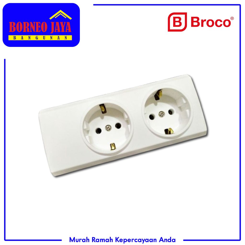 STOP KONTAK BROCO 2 LUBANG / TERMINAL / COLOKAN LISTRIK BROCO