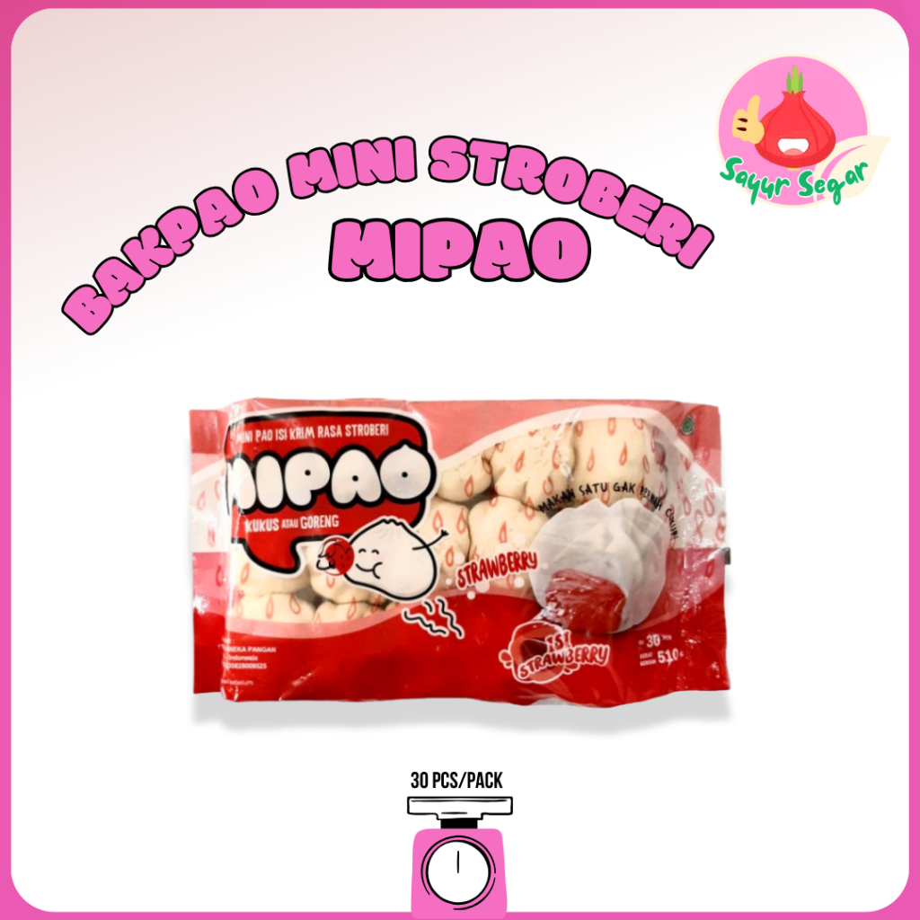 

Sayur Segar - Bakpao Mini Strawberry Mipao 30 pcs/pack