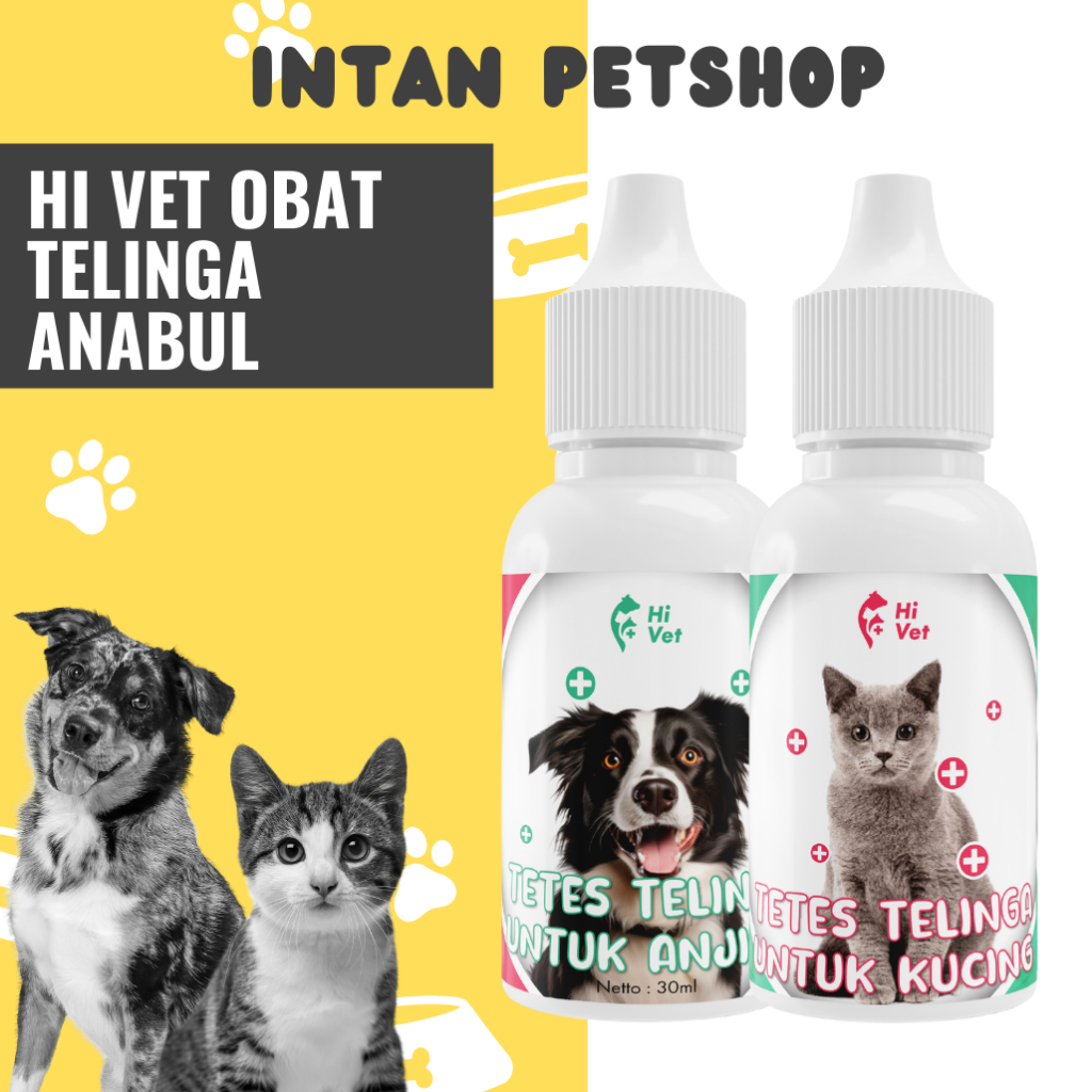 Hi Vet Tetes Telinga Kucing  - Obat Tetes Telinga Kucing - Tetes Telinga untuk Kucing Hi Vet 10 ml