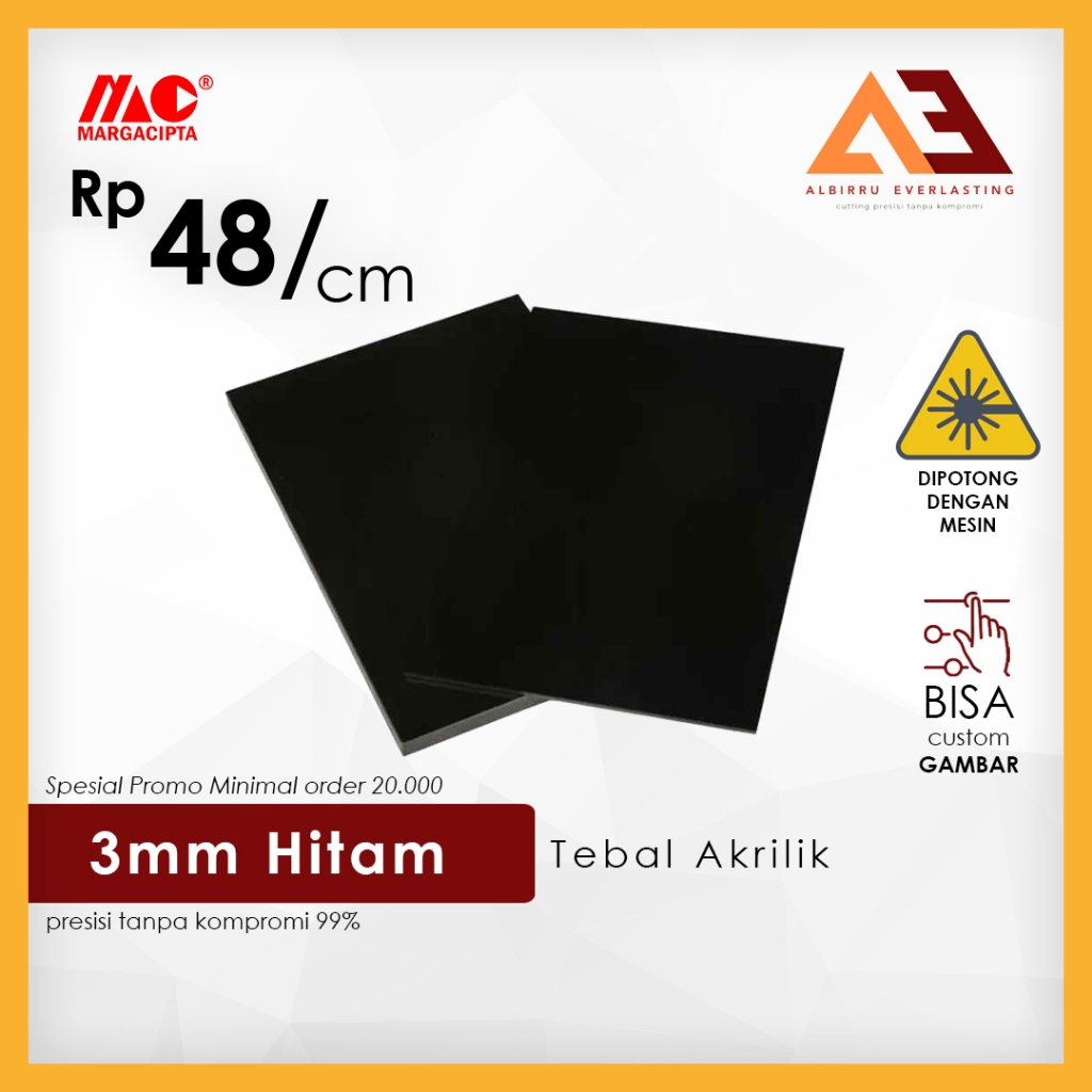 Akrilik Lembaran 3mm Hitam | Akrilik Custom 3mm | Akrilik Hitam Glossy | Akrilik Hitam Lembaran | Ak