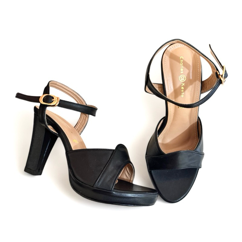 SOFIYA 1220-9D - ILONA HIGH HEELS WANITA SLOP GELOMBANG TINGGI 9cm DOFF GLOSSY