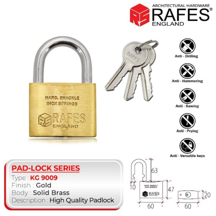 Gembok Pad Lock Series RAFES ENGLAND - KG 9009
