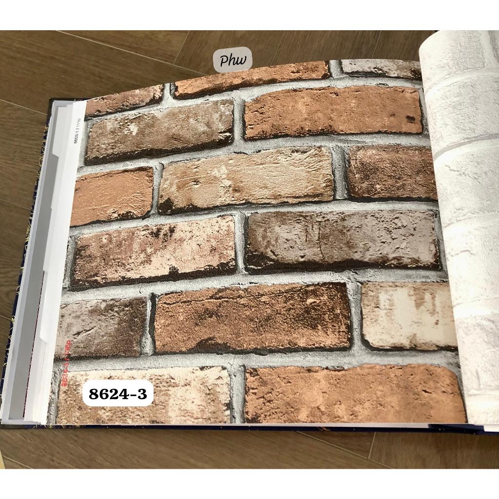 Wallpaper Dinding Motif Batu Bata 3d Coklat Putih Roll Besar Bestie