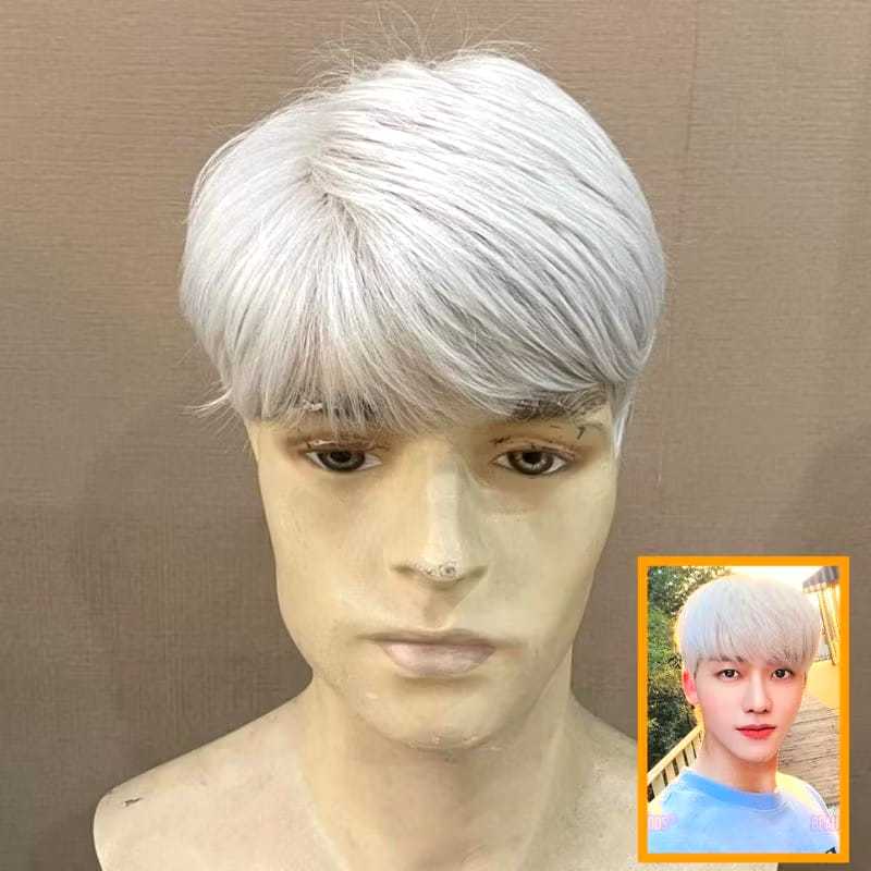 Wig pria uban wig abu pria wig grey pria wig cowo uban