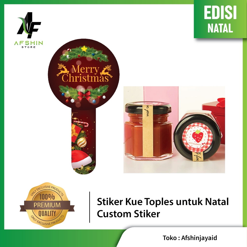 

Sticker Toples Natal Merry Christmast Stiker Kue Kering custom