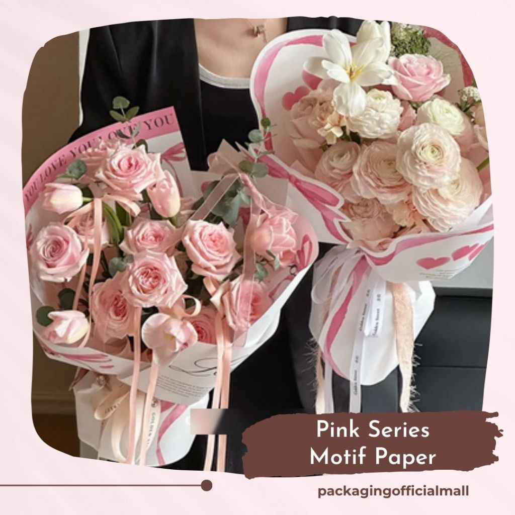 

PINK SERIES MOTIF PAPER / CELLOPHANE / FLORIST PAPER / KERTAS BUKET BUNGA / WRAPPING WRAPPER