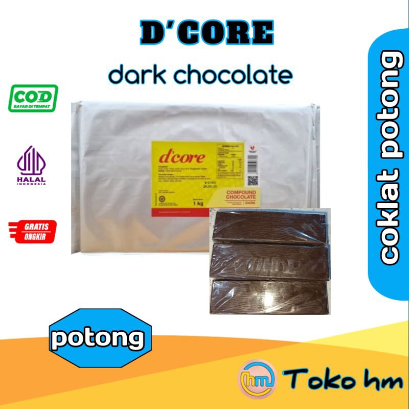 

D'CORE | COKLAT BATANG | DARK CHOCOLATE | REPACK POTONG ±200 gr