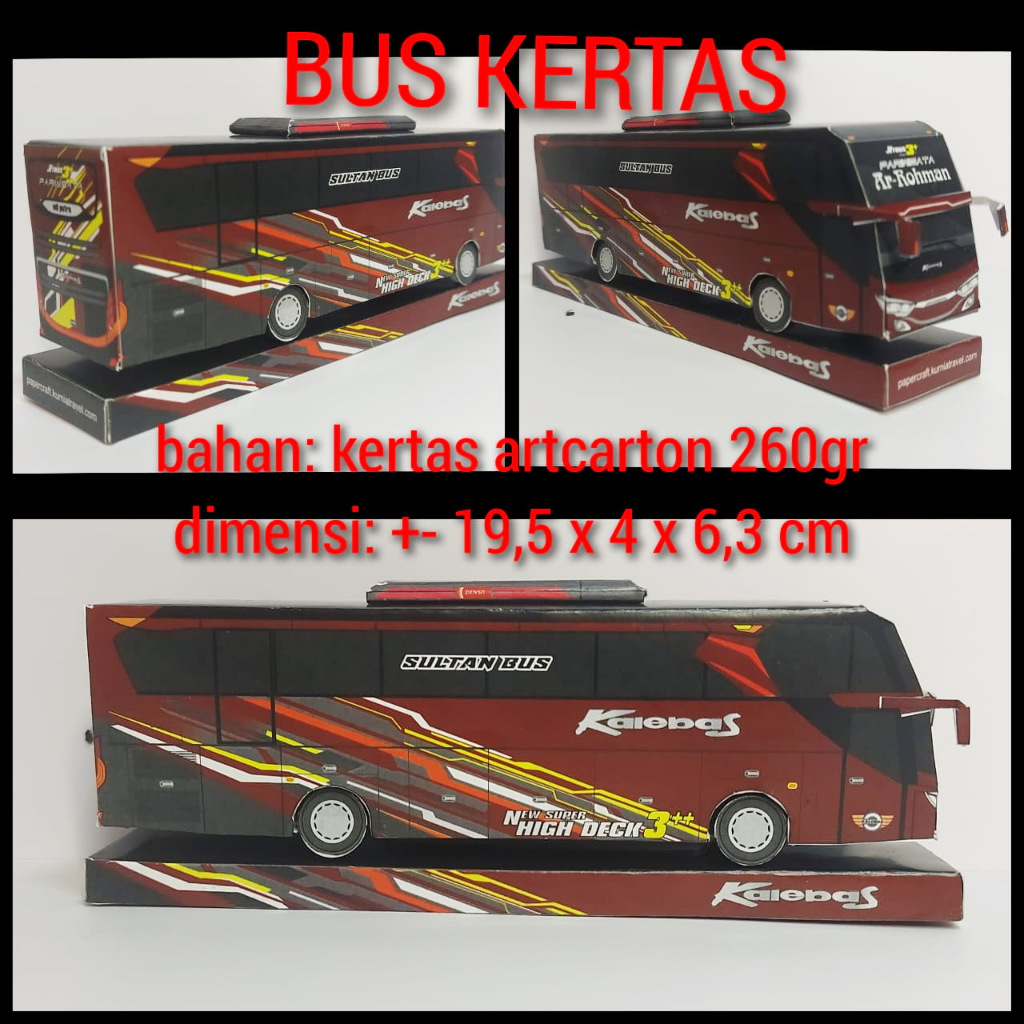 Miniatur Bus Kalebas Arrohman - Papercraft Kurniatravel
