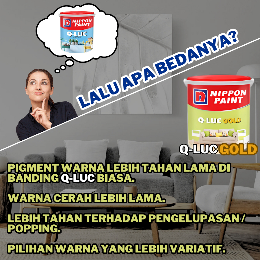 Q-LUC GOLD CAT TEMBOK Q LUC 18KG CAT TEMBOK NIPPON PAINT Q LUC GOLD CAT NIPPON PAINT TEMBOK QLUC