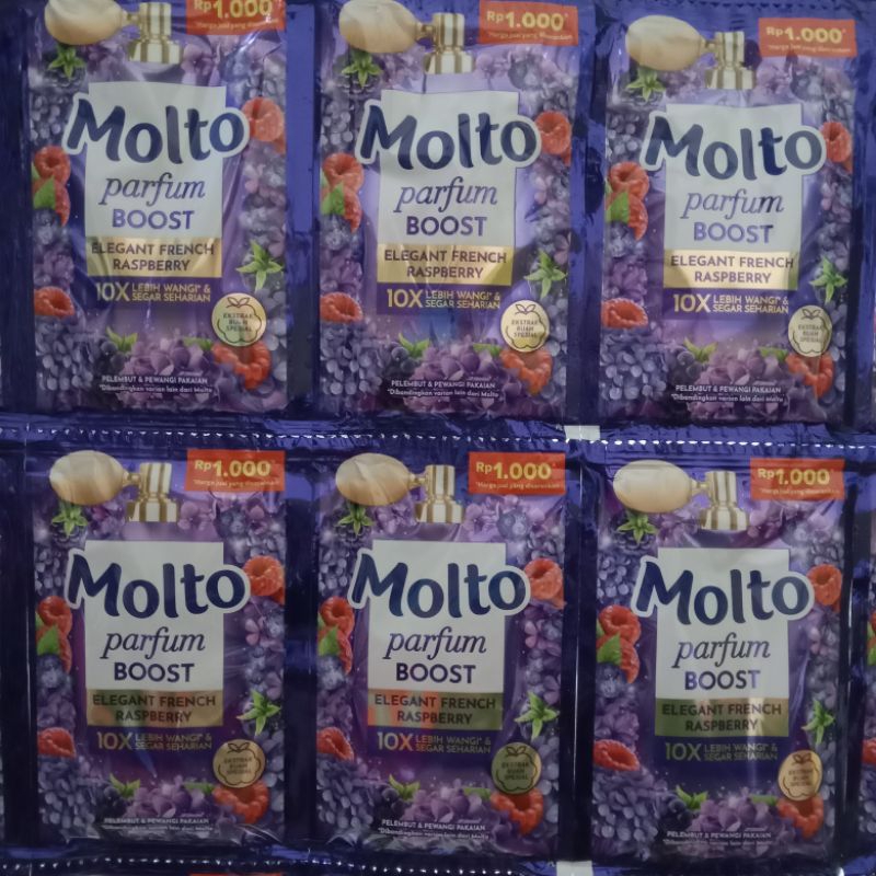 36 SACHET MOLTO 1000 ELEGANT FRENCH RASPBERRY (PELEMBUT & PEWANGI PAKAIAN)