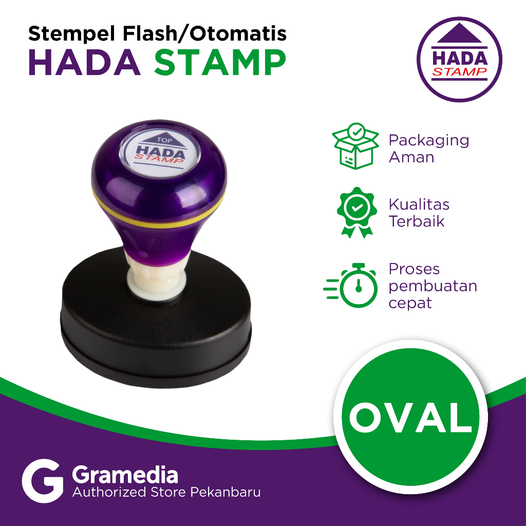 

Gramedia - Stempel Flash/Otomatis Hada Stamp Oval