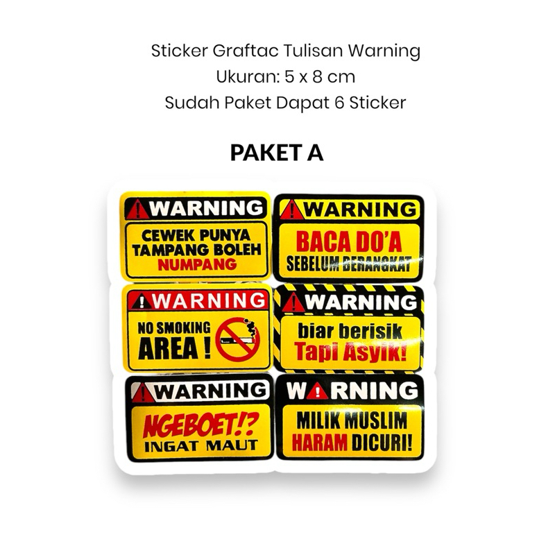 

STICKER KEKINIAN WARNING MOTOR ANTI AIR