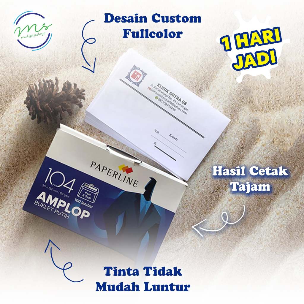 

Amplop Putih Merk Jaya ukuran 23x11 cm / 9,5x15,2 cm - Custom Full Color