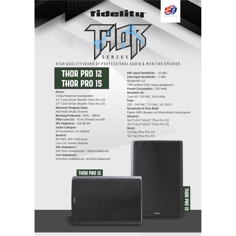 Speaker Aktif Fidelity Thor Pro 12inch