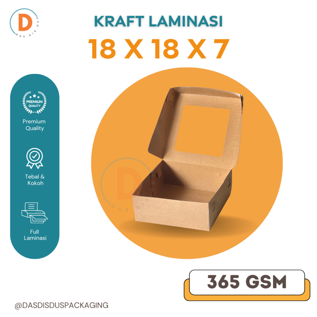 

Dus Kraft Jendela Laminasi Box 18 x 18 x 7 Dus Nasi Catering Nasi Box Kue Snack