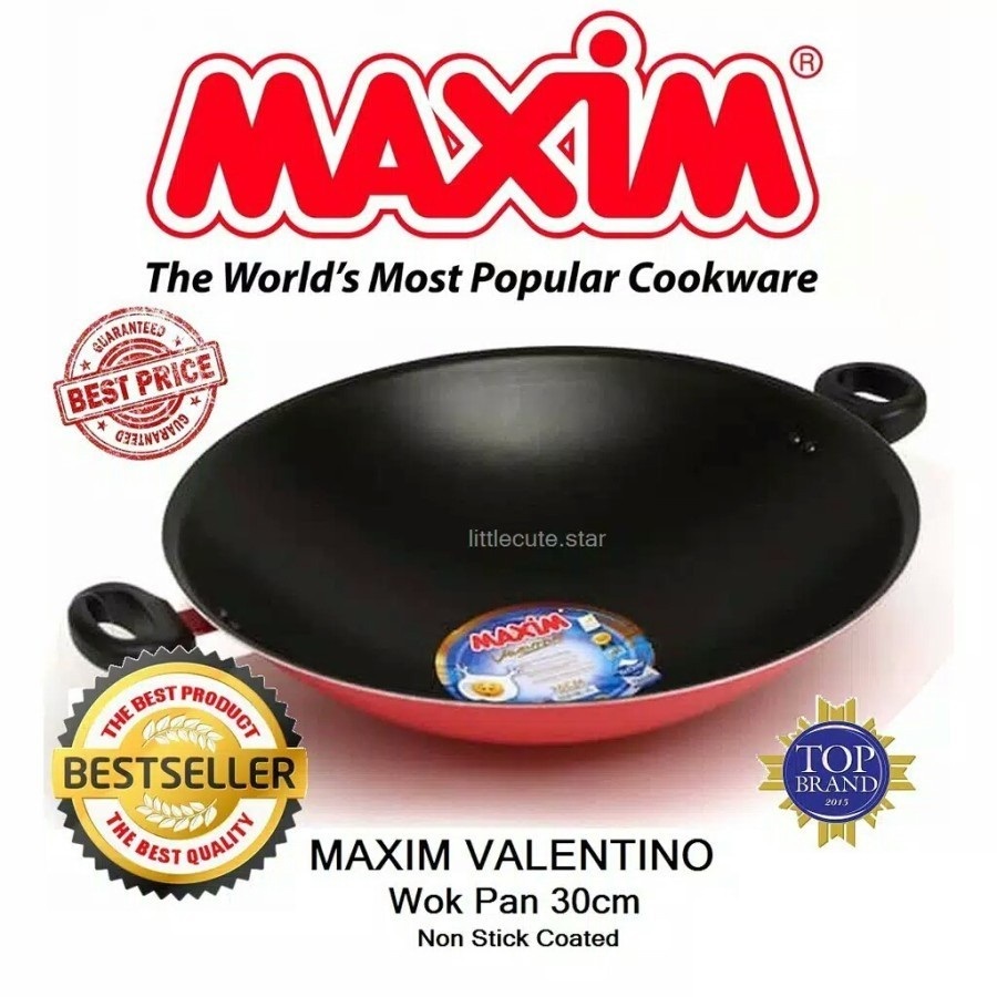 WAJAN MAXIM VALENTINO 30cm | MAXIM Wok 30cm Valentino/ Wajan penggorengan Teflon 30 cm BATAM