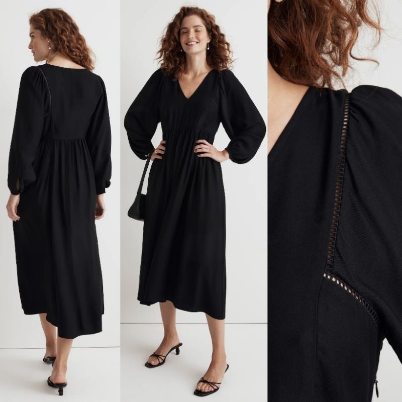 Madewell V-Neck Empire Midi Dress