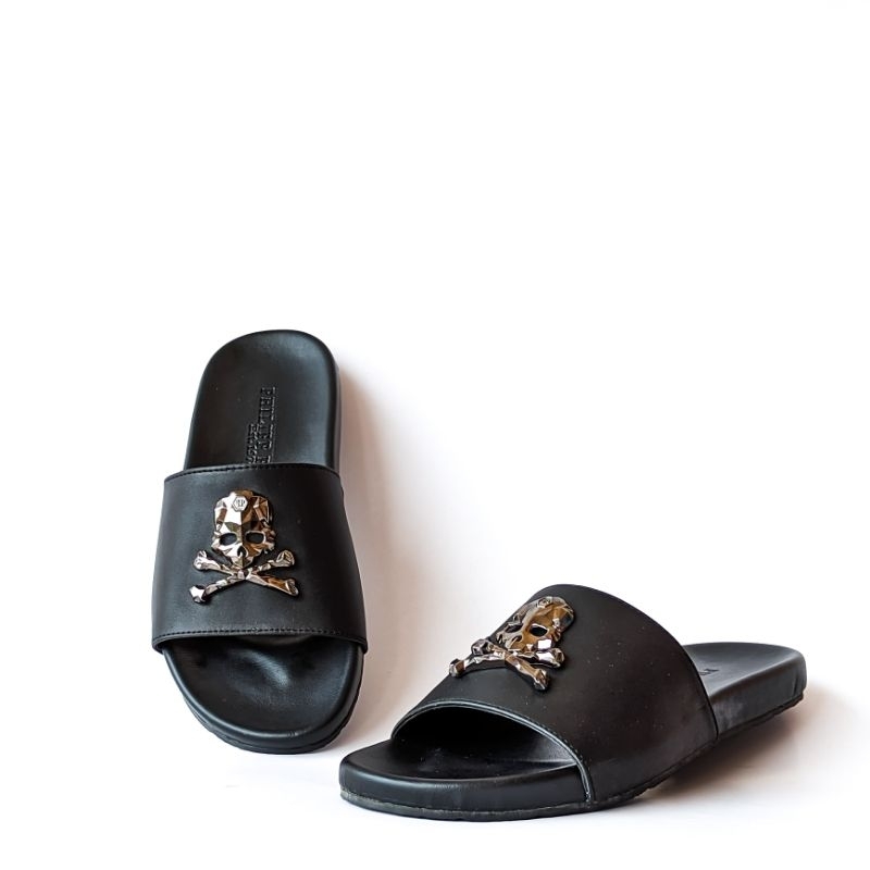 Sandal Pria Philipp Plein original 100% kulit asli