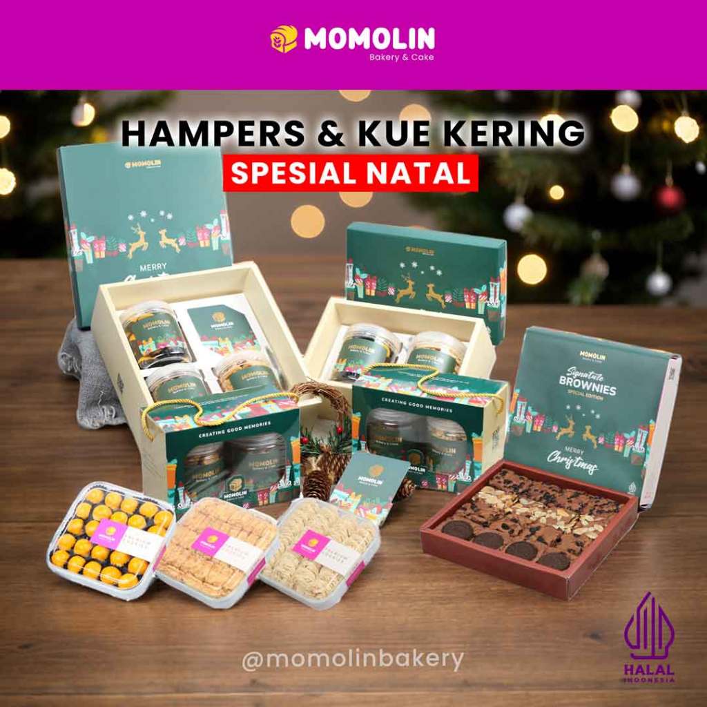 

Momolin Bakery Hampers Natal - Premium Christmas Hampers Gift - Kado Natal Kue Kering Unik Estetik - Parsel Hadiah Natal