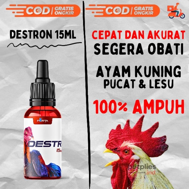 DESTRON - OBAT AYAM SAKIT KUNING PUCAT LESU LEMAS AYAM ADUAN LAGA