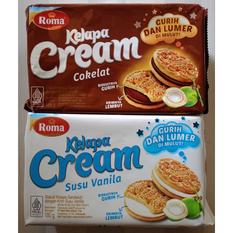 

(INSTANT & SAMEDAY) ROMA Cream Biskuit Kelapa Sandwich 180 Gram