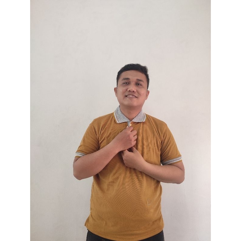 baju kerah warna kubus kerah abu lengan pendek pria/wanita