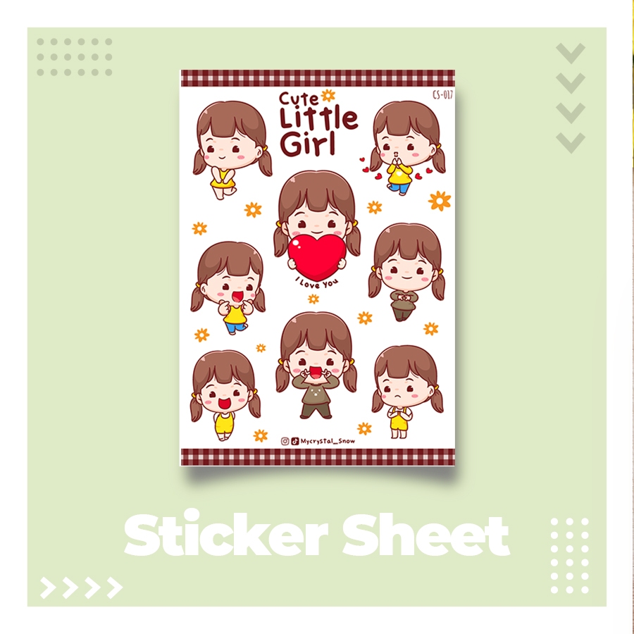 

Sticker Sheet | Koleksi Sticker Gadis Kecil Lucu | Untuk Deco dan Jurnaling
