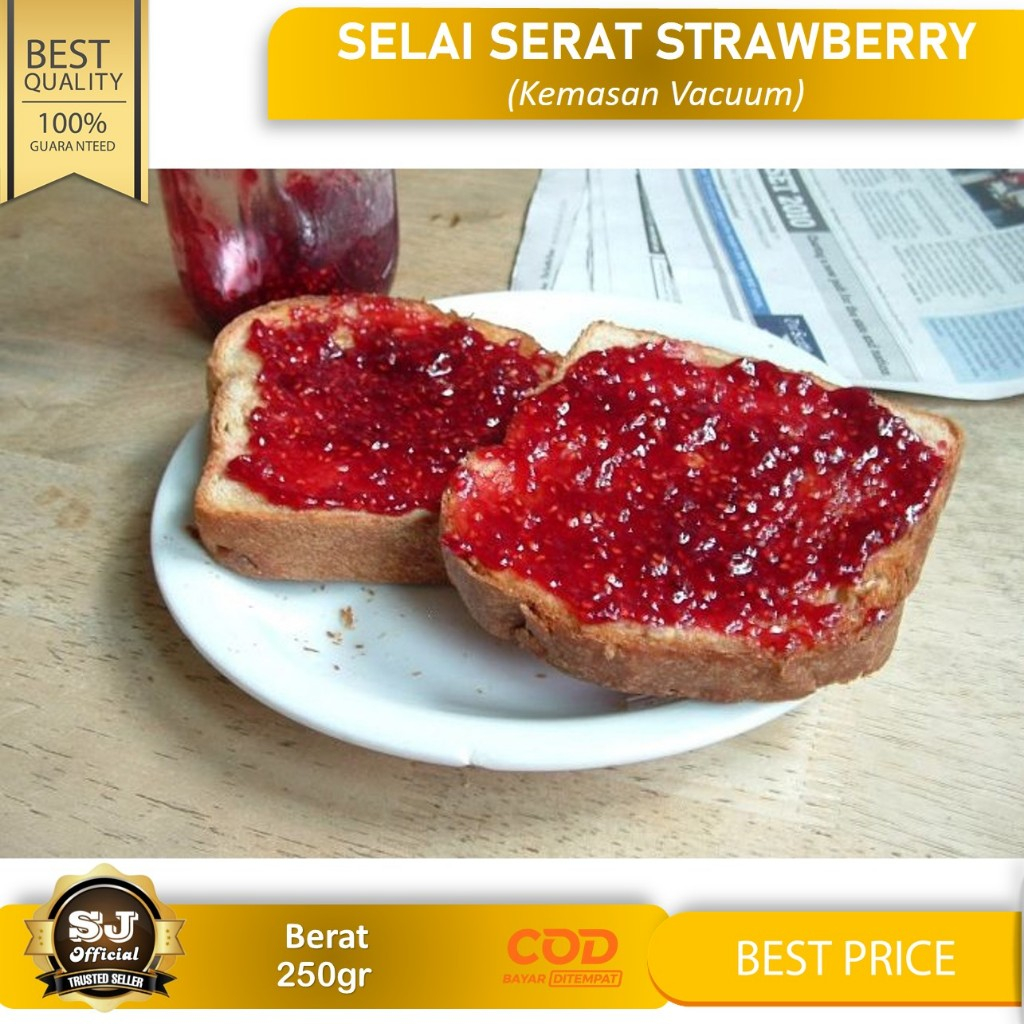 

Selai Serat Strawberry L (Kemasan Vacuum) 250gr - Selai Olesan & Isian Roti