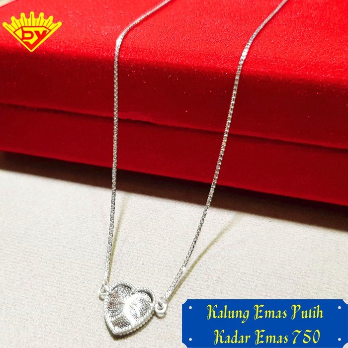 Kalung Rantai Emas Putih Kadar Emas 750