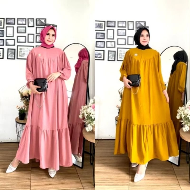 Baju Gamis Jumbo Mewah Istimewa Kekinian LD 120 sampai 140
