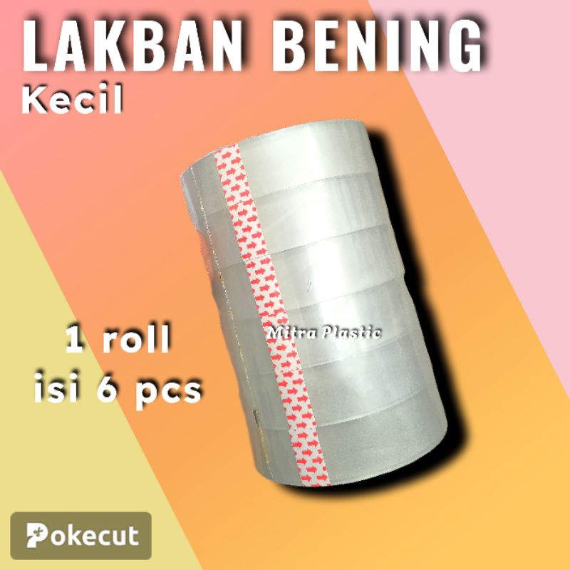 

Lakban Bening Kecil Selotip Lebar 2 Jari 24mm/ (2,4 cm) X 55 Yard / (±50 Meter)