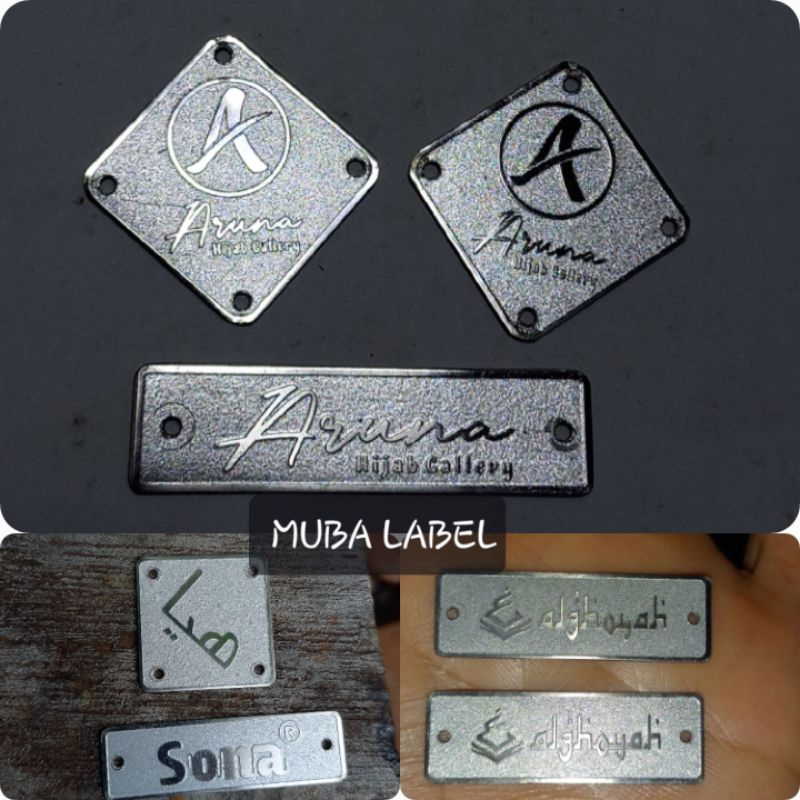 

Label plat hijab besi stainless/label furniture/label gamis/label baju/parfum/dll.Bisa CUSTOM