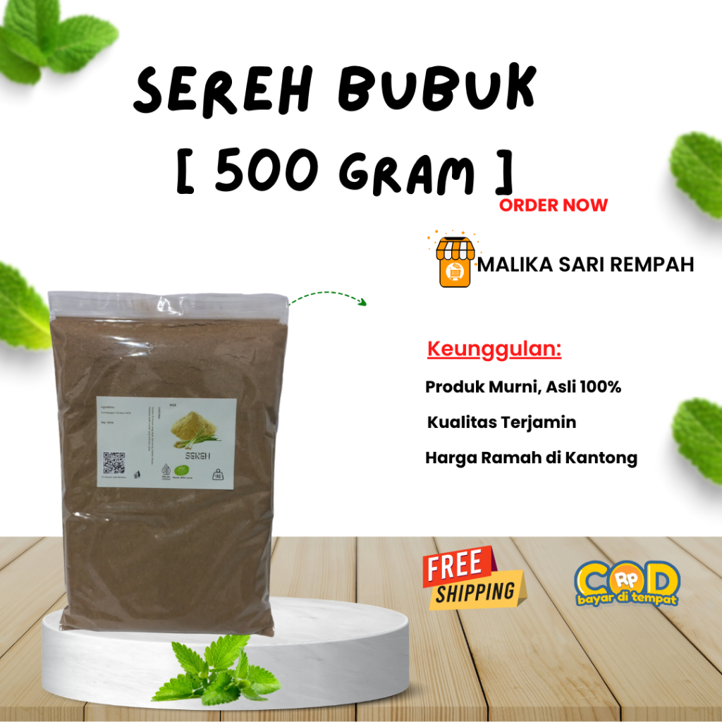 

Bubuk Serai Murni [ 500 gram]-MSR- Bubuk Sere - Bubuk Sereh