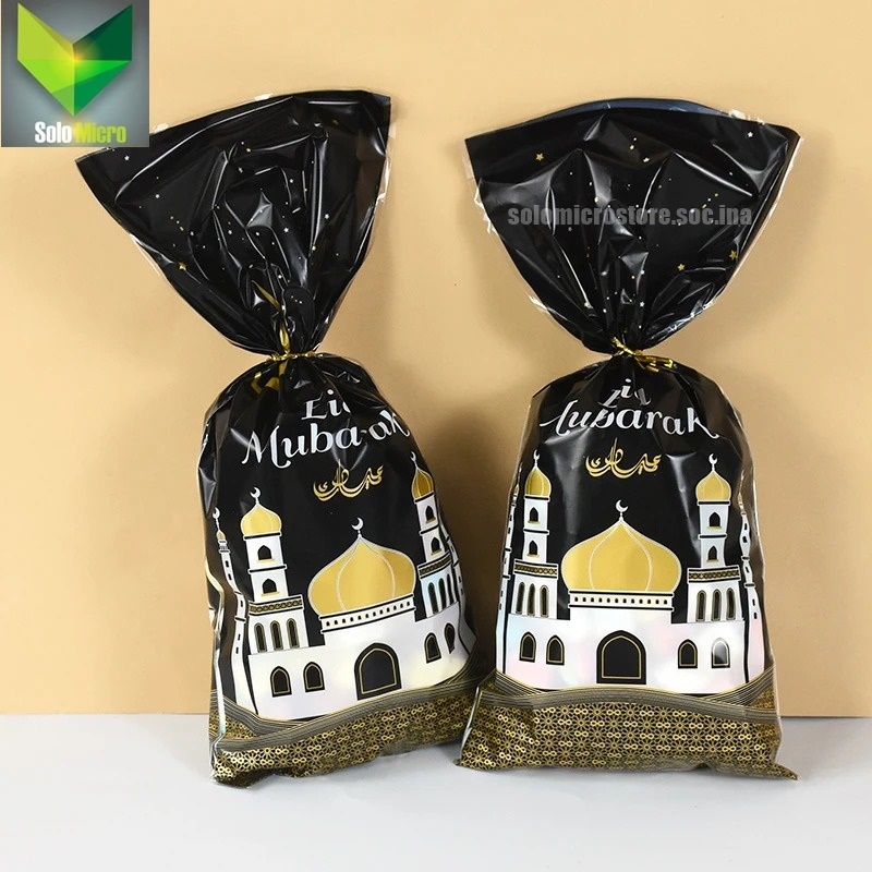 

Kantong Plastik Bingkisan Kado Eid Mubarak Gift Bag 50 PCS - CZ-5 - Black