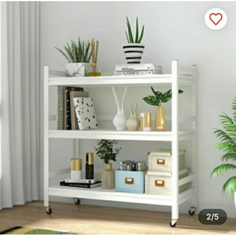 Krisbow Rak Besi 3 Tingkat Dengan Roda - Putih