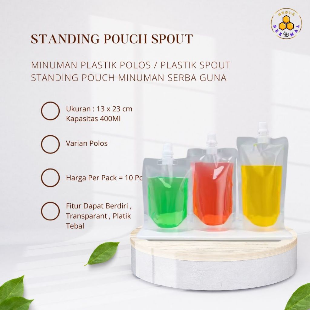 Standing Pouch Polos Spout| PouchMinuman Plastik | Standing Pouch Spout Kemasan Serba Guna Grade A