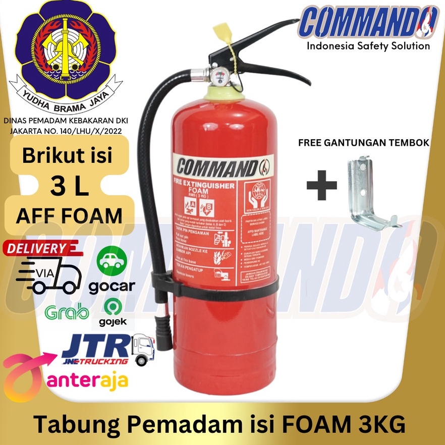 Jangan ketinggalan APAR FOAM 3 KG COMMANDO  AFF FOAM 3 L  Komplit Set