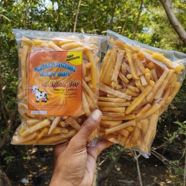 

Aminah Top krupuk kulit sapi mentah/krupuk kulit mentah/rambak mentah/krecek rambak varian mie super 1kg