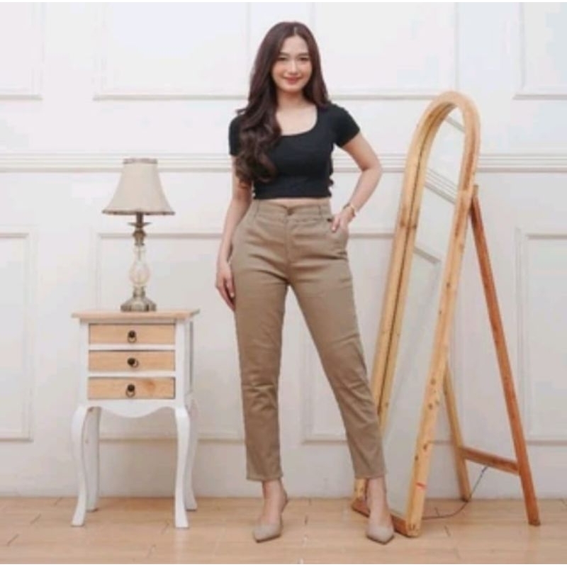 celana pensil wanita celana cino ukuran L XL XXL XXXL super jumbo
