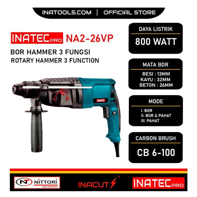 BOR BOBOK INATEC NA 2 - 26 VP ROTARY HAMMER NA 2 - 26 VP INATEC