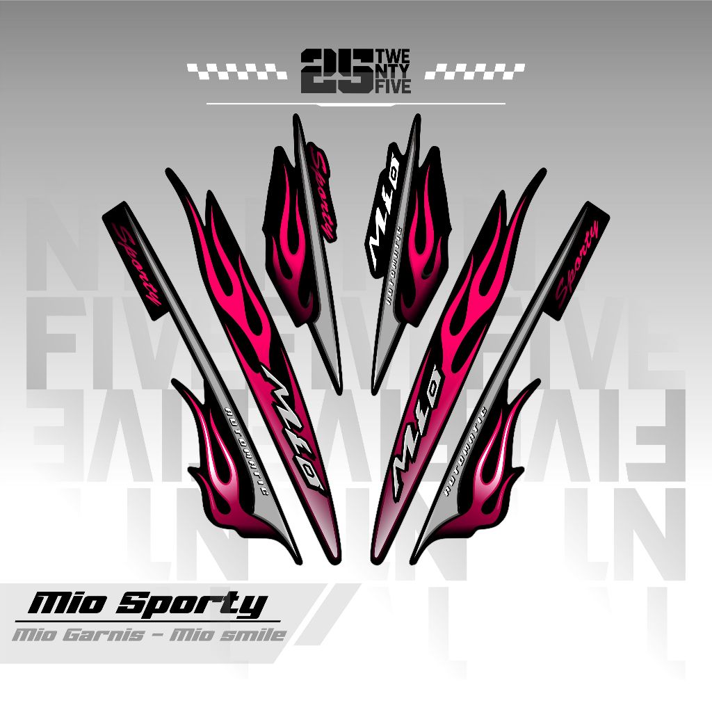 STRIPING MIO SPORTY API/VARIASI 3/DASAR HITAM/STIKER MIO SPORTY/MIO SMILE/STRIPING MIO API/STIKER MO