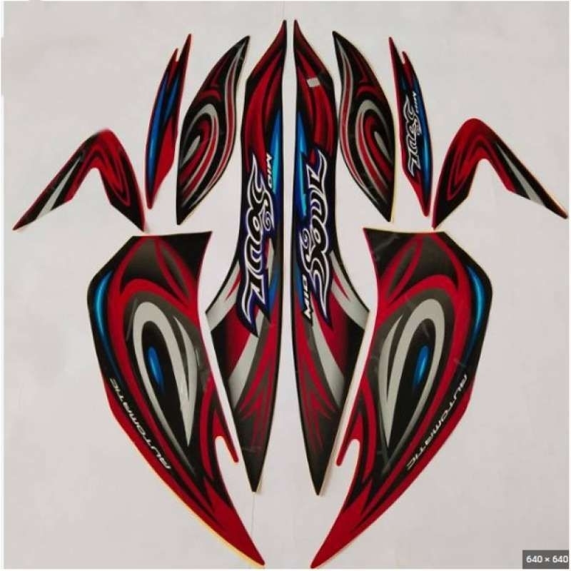 Striping stiker body motor yamaha mio soul 2007 standar lis body motor mio soul merah striping mio s