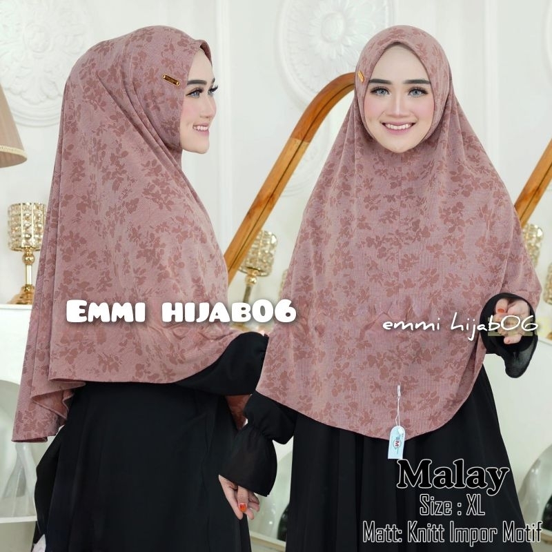 Hijab bergo knit malay xL motif terbaru ][ khimar bergo knit syria motif jumbo xL