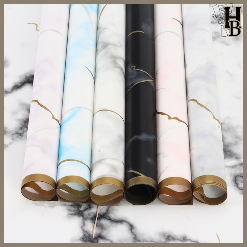 

20 LEMBAR Kertas Bunga Cellophane Paper Flower Wrap Motif Marmer Buket 6048