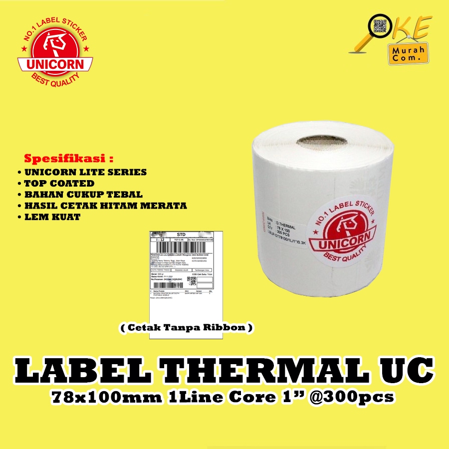 

Stiker Label Barcode Thermal 78x100 mm / 78 x 100 mm / 78x100mm 300pcs