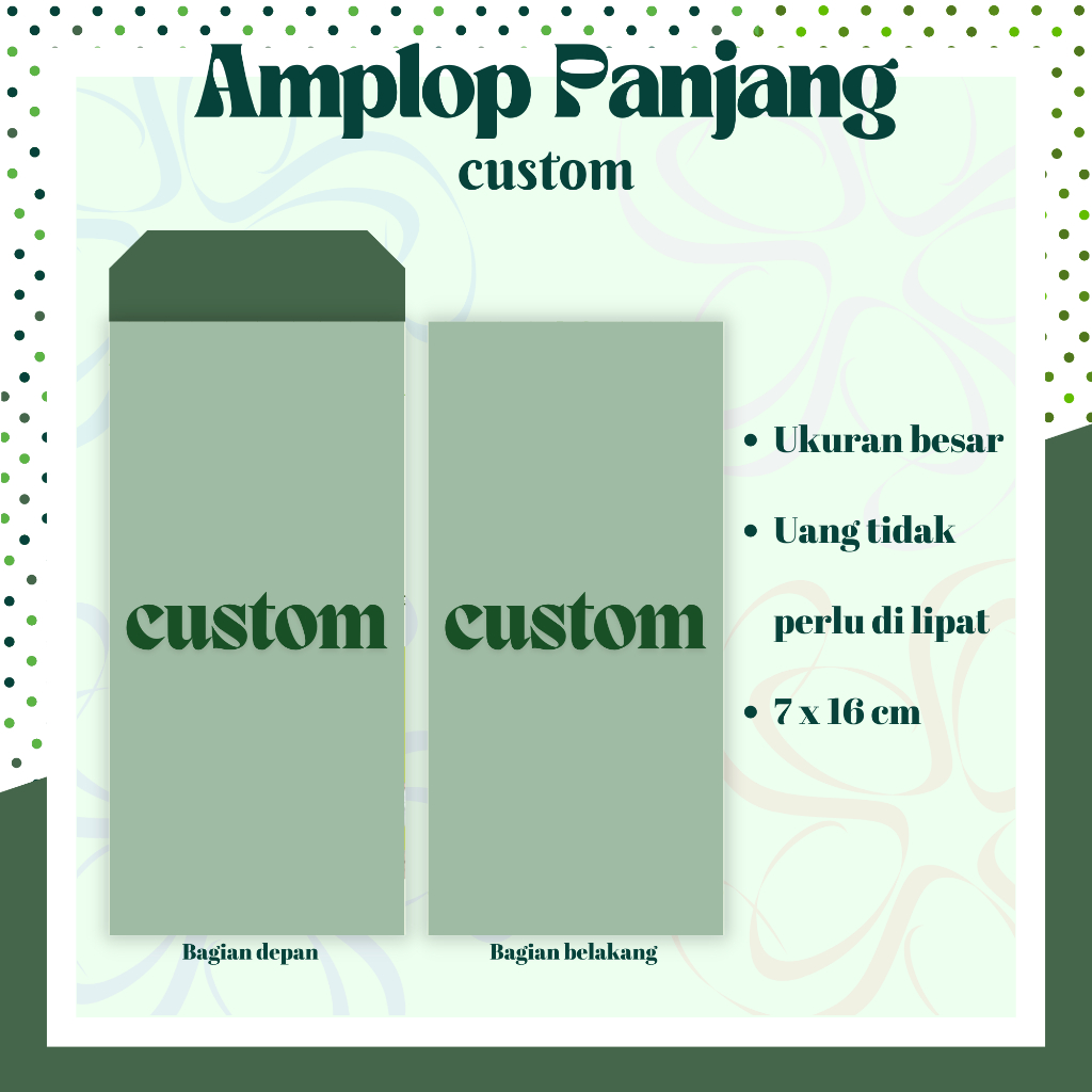 

AMPLOP CUSTOM PANJANG 7x16 CM & SEDANG 7X11 CM