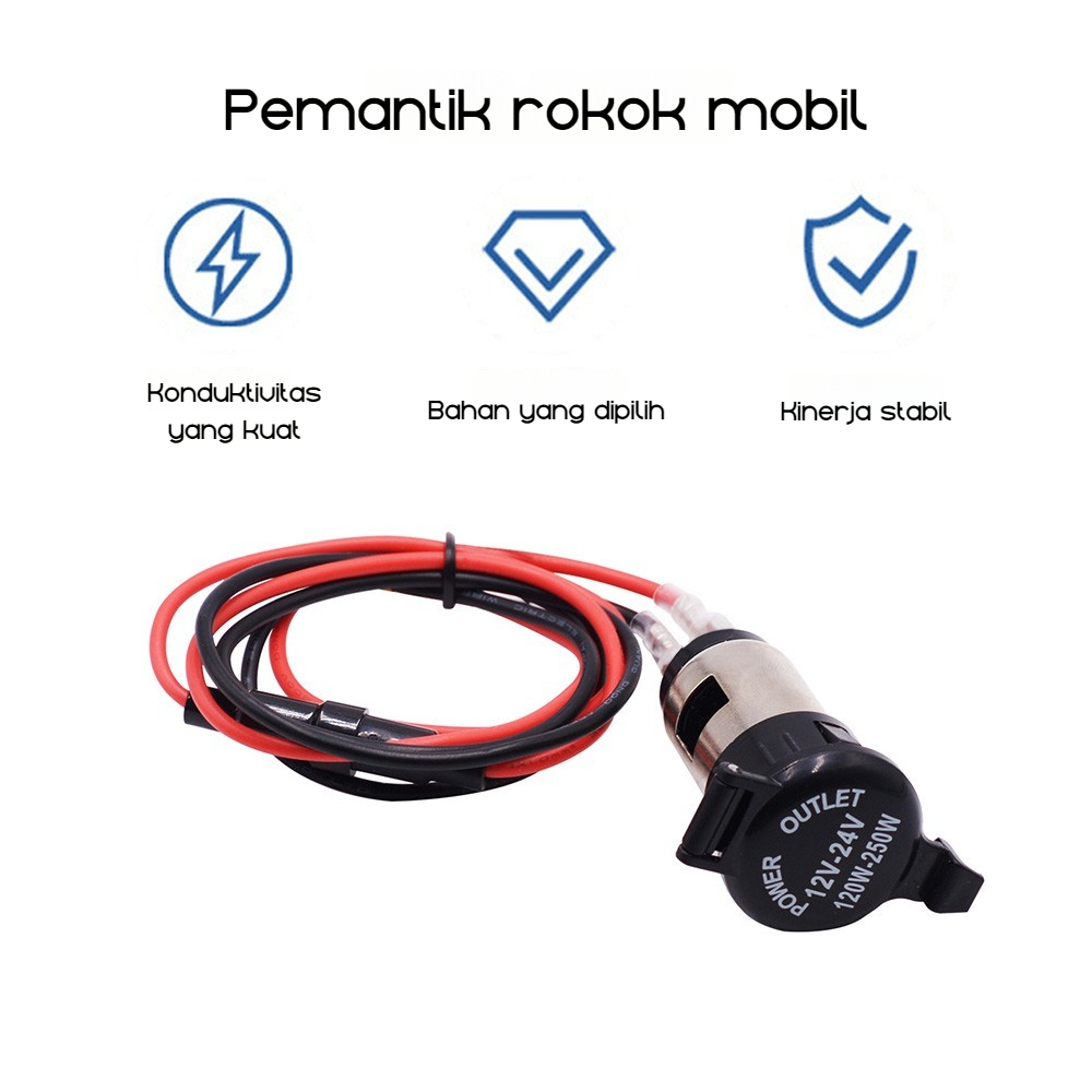 Cigarette Lighter Charger Set 12-24V Mobil Rokok Outlet Mobil Socket