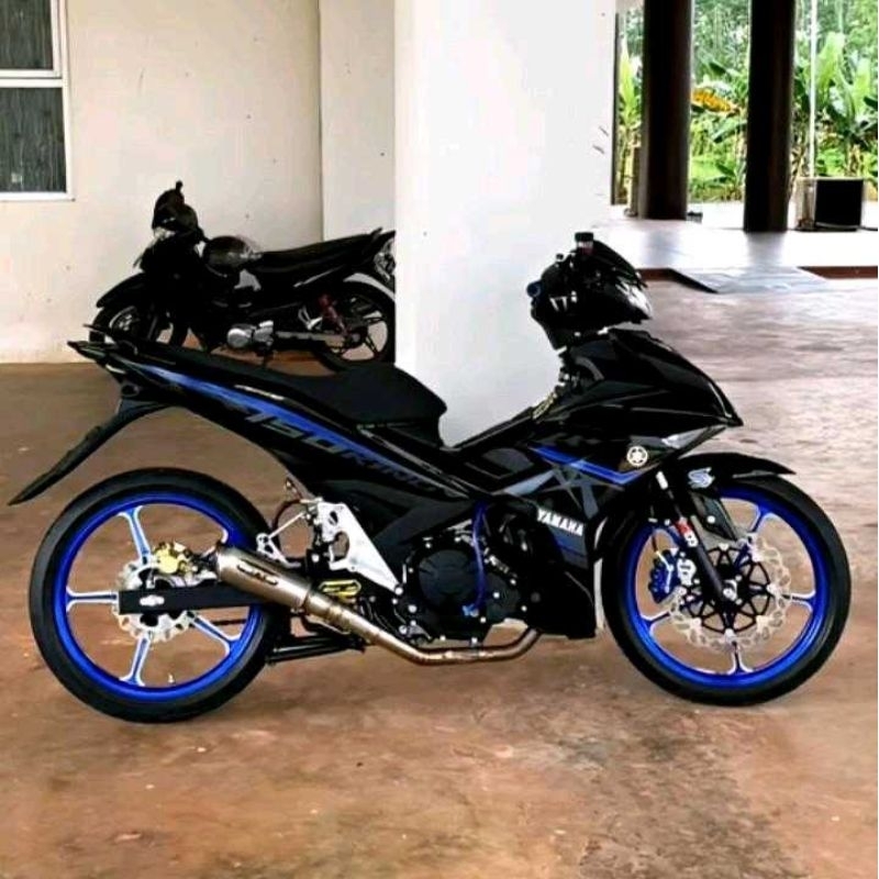 striping sticker Lis standar ORI yamaha MX king 150 silver biru