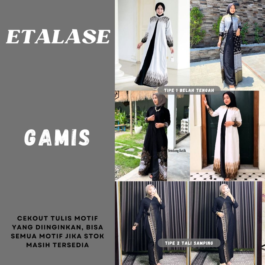 Dress batik kombinasi polos lengan balon | Dress Gamis batik kondangan terbaru | Gamis Jumbo batik k