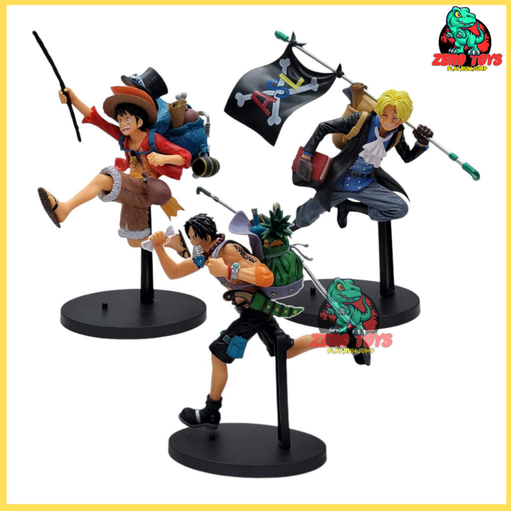 Action Figure Mainan Anime One Piece 1 Set Luffy Ace Sabo